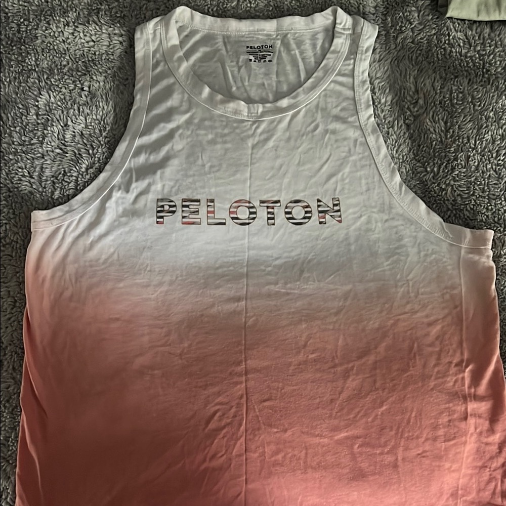 Peloton White and Pink Gradient Tank Top